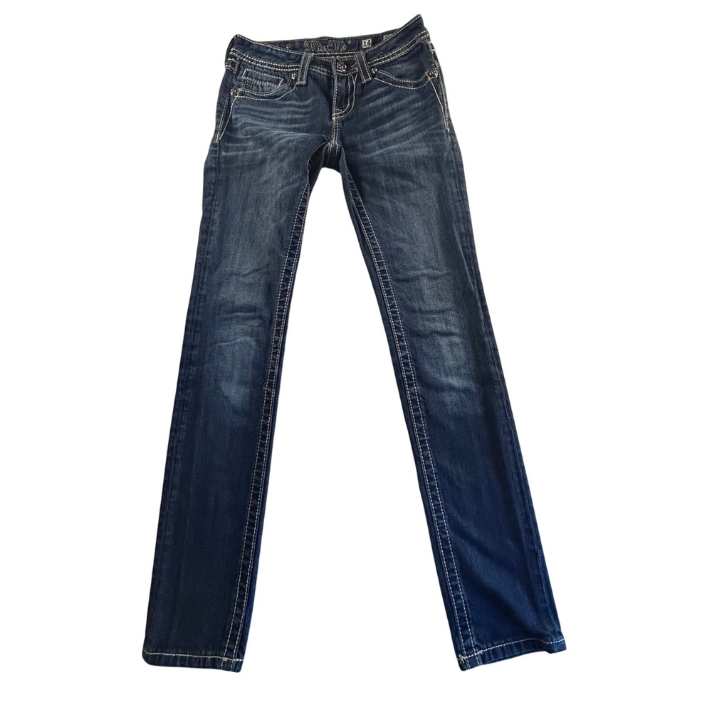 Miss Me Jeans Womens Size 14 Skinny Embellished Dark Wash Denim JK560252